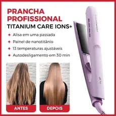 Lena Chapinha Profissional 2 Em 1 Alisador E Modelador Lilás Aquecimento Rápido 12 Níveis Bivolt
