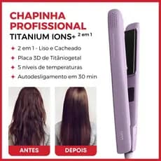 Chapinha Radiant Profissional Titanium Ions+ 2 Em 1 - LENA Íons Negativo E Aquecimento Rápido Bivolt