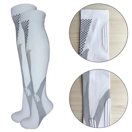 Kit 2 Meias Compressão Esportiva Cano Longo Masculino Feminino Adulto 40-46