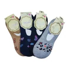 Kit 2 Meias Sapatilha Antiderrapante Feminina Sortida 36-40 Super Confortável com Alça