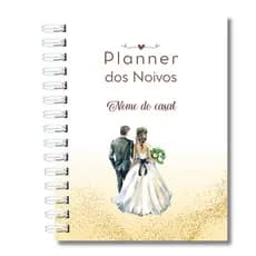 Agenda Planner da Noiva Noivos Planejamento e Organização do Casamento Capa Personalizada com nome dos Noivos