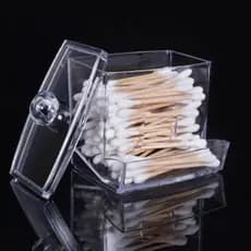 Caixa de cotonete de algodão acrílico transparente de alta qualidade cristal fashion para casa multifuncional desktop portátil acabamento caixa de armazenamento