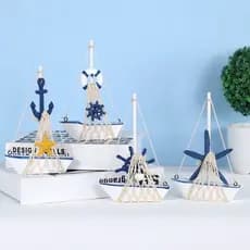 Modelo de vela decoração barco antigo de madeira barco de concha