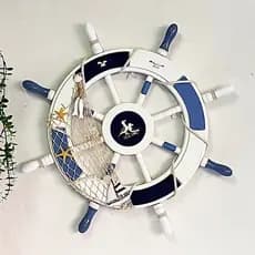 Decorações em estilo marinho 62 cm leme de madeira volante decoração de parede
