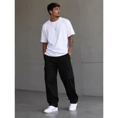 Calça Cargo Unissex Sarja – Diversas Cores Estilo Skate Larga