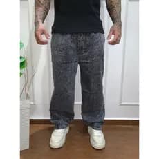 Calça Jeans Balão Estonada Unissex 100% Algodão Estilo Streetwear