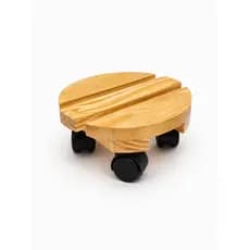 Suporte Para Vaso De Plantas Redondo Pinus Suporte 25cm Jardim Suculentas Carrinho
