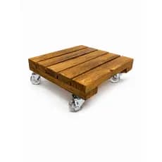 Suporte Quadrado de Madeira Marrom 50x50x10 rodas Silicone