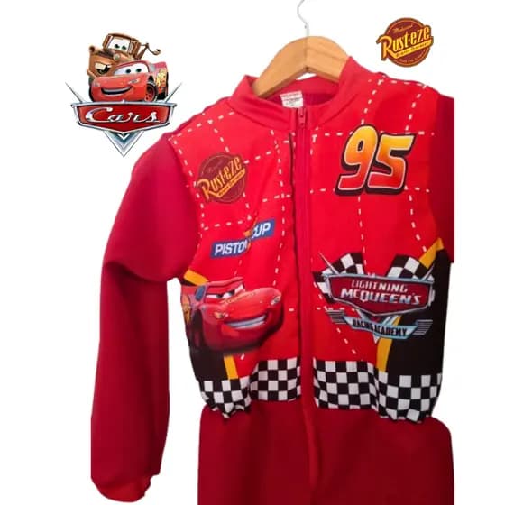 🏎️ FANTASIA INFANTIL PILOTO RELÂMPAGO MC QUEEM (CARS) - MACACÃO OFICIAL!
