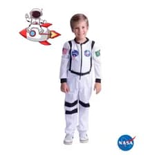 🚀 FANTASIA DE ASTRONAUTA INFANTIL - MACACÃO BRANCO PREMIUM