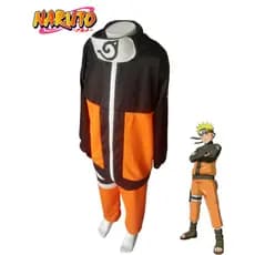 FANTASIA NARUTO COMPLETA (JAKETA + CALÇA + BANDANA) INFANTIL PP P M G GG