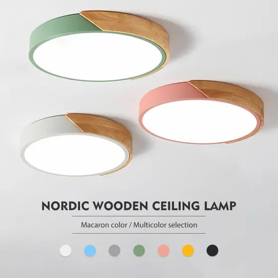 110v/220v LâMpada De Teto Led Moderno Para Sala Luminaria Madeira LumináRia De Teto Para Quarto Sala