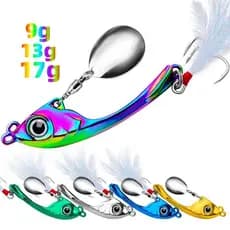 Isca de Lantejoulas Rotativa Fundição Longa VIB Zinco Liga de Zinco Equipamento de Pesca Artificial