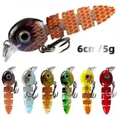 Isca Artificial Submersa Multi-Secção 6cm /5g Isca Biônica 5 Cores Isca Dura Equipamento de Pesca