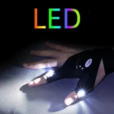 Led Lanterna à prova d'água Luvas de pesca luminosa Luvas de pesca noturna de reparo de emergência Luvas de iluminação com dedo