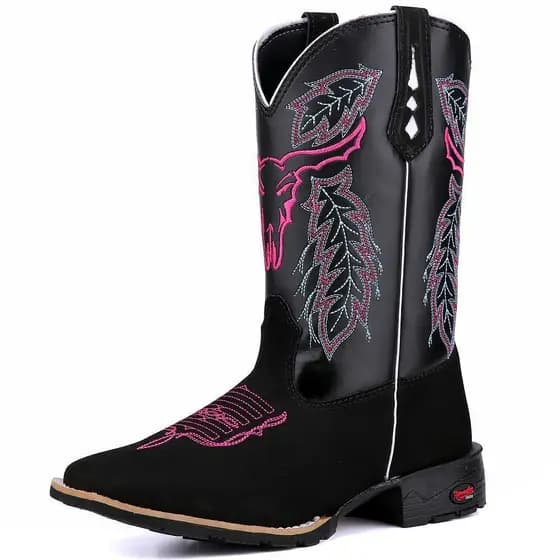 Bota Texana Feminina Bico Quadrado Country Cano Longo
