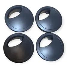Acabamento Passa Fio Mesa Móveis Cabo 46mm Preto - 4 Unid.
