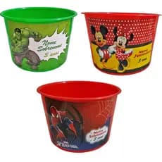 Kit Baldes De Pipoca Grande 1,5 Lt  Personalizado Lembrancinha Aniversario