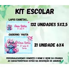 Kit 153 Etiquetas Adesivo Com Nome Para Material Escolar Lápis Caderno Pasta
