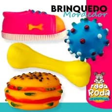 Brinquedo Cachorro Kit Mordedor com apito Cães e Gatos Pet 3 unidades