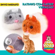 Brinquedo para Gato Rato Ratinho Com Vibração E Catnip - Brinquedo Para Gatos Napi