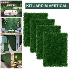 Kit 20 Placa de Buxinho Artificial 60x40cm Jardim Vertical Decoração Parede Interna Externa