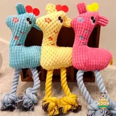 Brinquedo para Cachorro Trio Girafa Corda com Apito Mordedor para Cães e Gatos