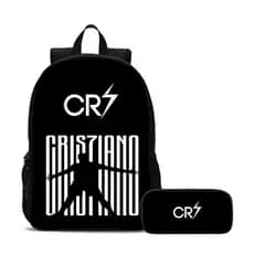 Mochila com Estojo Escolar Kit Completo Estampa CR7 Jogador de Futebol