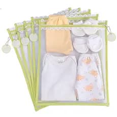 Kit c / 5 Saquinhos Maternidade (VERDE ) Tule com TAG ACRÍLICA e ZÍPER Organizadores 30x35 cm