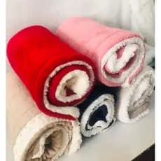 COBERTA MANTA PET PARA CACHORRO E GATO COM SHERPA LUXUOSA MEDIDA 80x80 VÁRIAS CORES