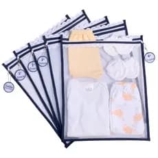 Kit c / 5 Saquinhos Maternidade (Azul Royal) Tule com TAG ACRÍLICA e ZÍPER Organizadores 30x35 cm