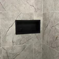 Nicho P/ Banheiro E Cozinha Embutir Parede Shampoo 33x63cm Preto