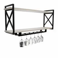 Prateleira Estilo Industrial com Porta taça 15x90cm