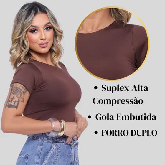 KIT 2 ALTA COMPRESSÃO BLUSA SUPLEX FORRO DUPLO MANGA CURTA ACADEMIA BASICO