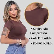 KIT 2 ALTA COMPRESSÃO BLUSA SUPLEX FORRO DUPLO MANGA CURTA ACADEMIA BASICO