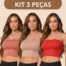 KIT 3 TOP CROPED SUPLEX TOMARA QUE CAIA BÁSICO DE MODA ACADEMIA COLORIDO TENDENCIA BLOGUEIRA