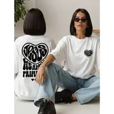 Camisetão Oversized Estampa evangélica Algodão