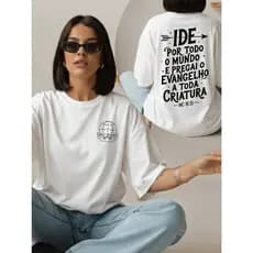 Blusa Moda Evangélica Oversized Algodão