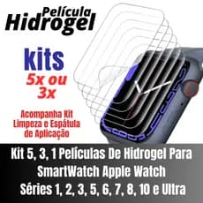 Películas De Hidrogel Para SmartWatch Apple Watch Séries 1, 2, 3, 5, 6, 7, 8, 10 e Ultra