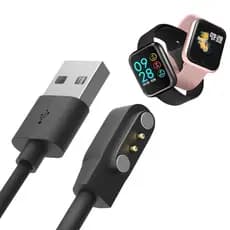 Cabo USB Conector 2 Pinos Para P70 Pro P70s P80 SmartWatch Carregador Magnético