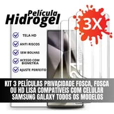Kit 3 Películas Hidrogel Privacidade Fosca Para Samsung Galaxy S25 S24 S23 S22 S21 ultra plus S20 Fe