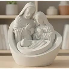 🙏 Escultura Sagrada Família Decorativa | Presépio | Natal | Religião | Católico | Cristão