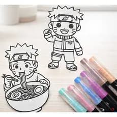 Kit Desenhos Naruto para Colorir DIY Infantil Decorativo Anime brinde festa infantil