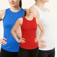 Blusa Regata Feminina Canelada Básico Plus Size Casual Tendência