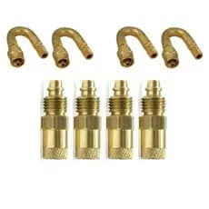 4 Prolongador + 4 Bico Curva Válvula Rodoar Caminhao Calibrador de Pneus Onibus