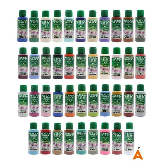 Tinta Acrílica Fosca 60ml Acrilex - Kit 6 Frascos P/ Pintar Impressão 3D - Escolha as Cores No Chat