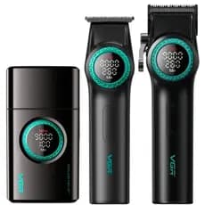 Combo De Máquinas De Cortar Cabelo VGR Com Máquina De Corte V-001 + Máquina De Acabamento V-977 + Shaver V-377
