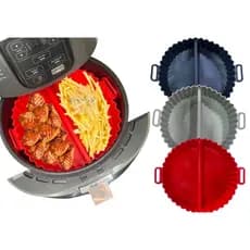 Forma de Silicone com Divisória Assadeira para Air Fryer Fritadeira Eletrica Microondas Forno