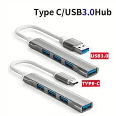 Hub Tipo C USB 3.0 Carregamento Com 4 Portas Adaptador Multi Splitter OTG Para Celular Notebook