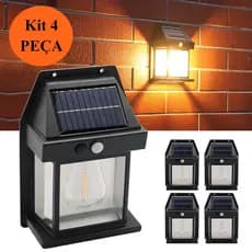 Luminaria Solar Com Sensor de Movimento Luz De Parede Lâmpada LED 3 Modo De Iluminação